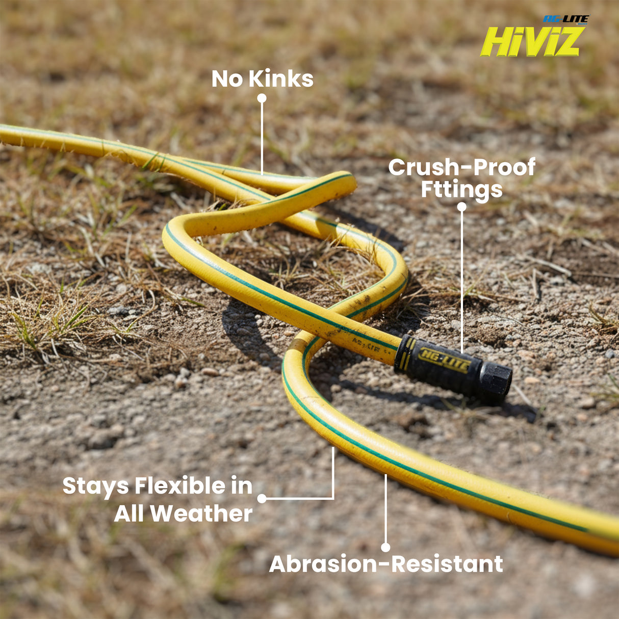 AG-Lite Hybrid Water Hose 5/8" X 6'-Yellow-Hiviz
