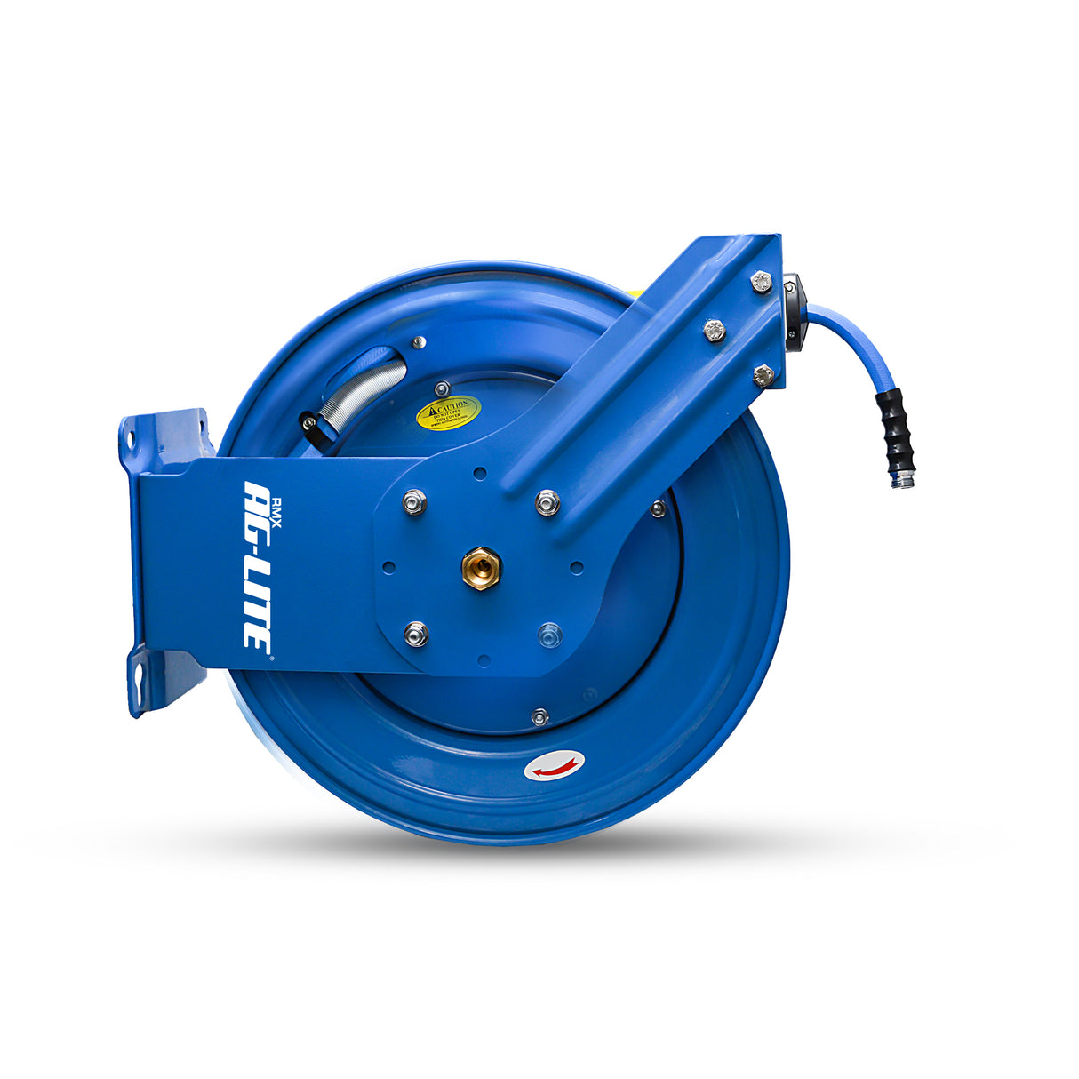 AG-Lite 1" x 40' Retractable Water Hose Reel – Heavy-Duty Steel Construction, Rubber Hose, Auto-Rewind, Wall/Ceiling Mount, Hot & Cold Water Ready