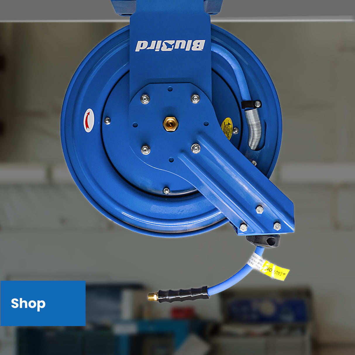 BluBird Air Hose Reel 1/2" Retractable Dual Arm Heavy Duty with Rubber Hose 300 PSI
