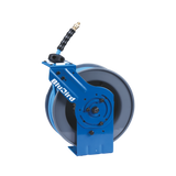 BluBird 3/8" x 50' Rubber Air Hose Reel with 3' Lead-in-Hose, 180° Swivel Mount, 5-In-1 Coupler (All in One Design, Patented Technology)