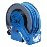 BluBird 3/8" x 50' Rubber Air Hose Reel with 3' Lead-in-Hose, 180° Swivel Mount, 5-In-1 Coupler (All in One Design, Patented Technology)