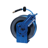 BluBird 3/8" x 50' Rubber Air Hose Reel with 3' Lead-in-Hose, 180° Swivel Mount, 5-In-1 Coupler (All in One Design, Patented Technology)