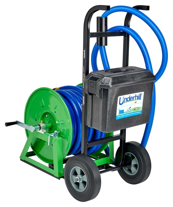 Underhill 1"Deluxe Field Caddie Hose Cart w/ Reel, Upto 125' Hose (HC-HT-100-K)