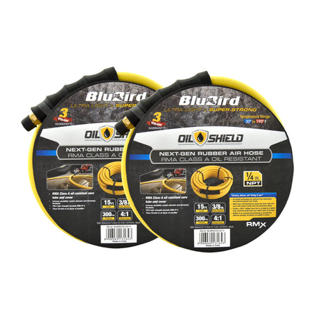 OilShield Rubber Air Hose Assembly 3/8" x 10'