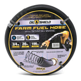 OilShield 3/4" Fuel Transfer Hose with MNPT Fittings for Gasoline, Diesel, Biodiesel and Kerosene