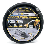 OilShield 1" Fuel Transfer Hose with MNPT Fittings for Gasoline, Diesel, Biodiesel and Kerosene