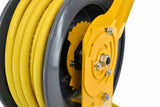 OilShield 3/8" x 50' Rubber Air Hose Reel with 3' Lead-in-Hose, 180° Swivel Mount, 5-In-1 Coupler (All in One Design, Patented Technology)
