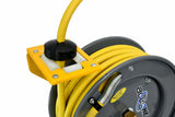 OilShield 3/8" x 50' Rubber Air Hose Reel with 3' Lead-in-Hose, 180° Swivel Mount, 5-In-1 Coupler (All in One Design, Patented Technology)