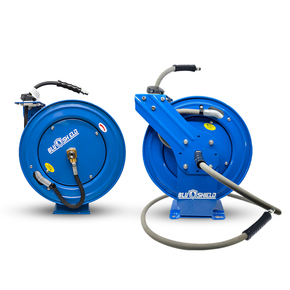 BluShield Heavy Duty Pressure Washer Hose Reel with Aramid Braided Hos –  TheBlueHose