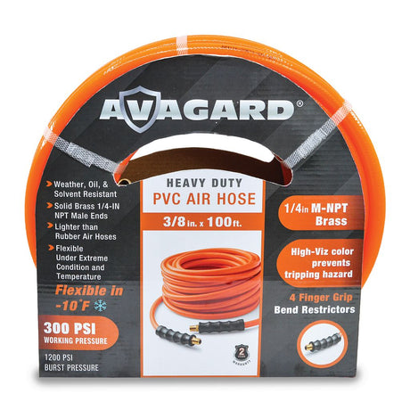 Avagard 3/8" PVC Air Hose with Brass 1/4" NPT Industrial Fitting