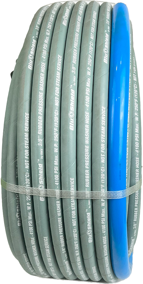 BluShield Aramid Braided 3/8" x 200 ft Pressure Washer Hose, 4100PSI , 1 Yr Warranty
