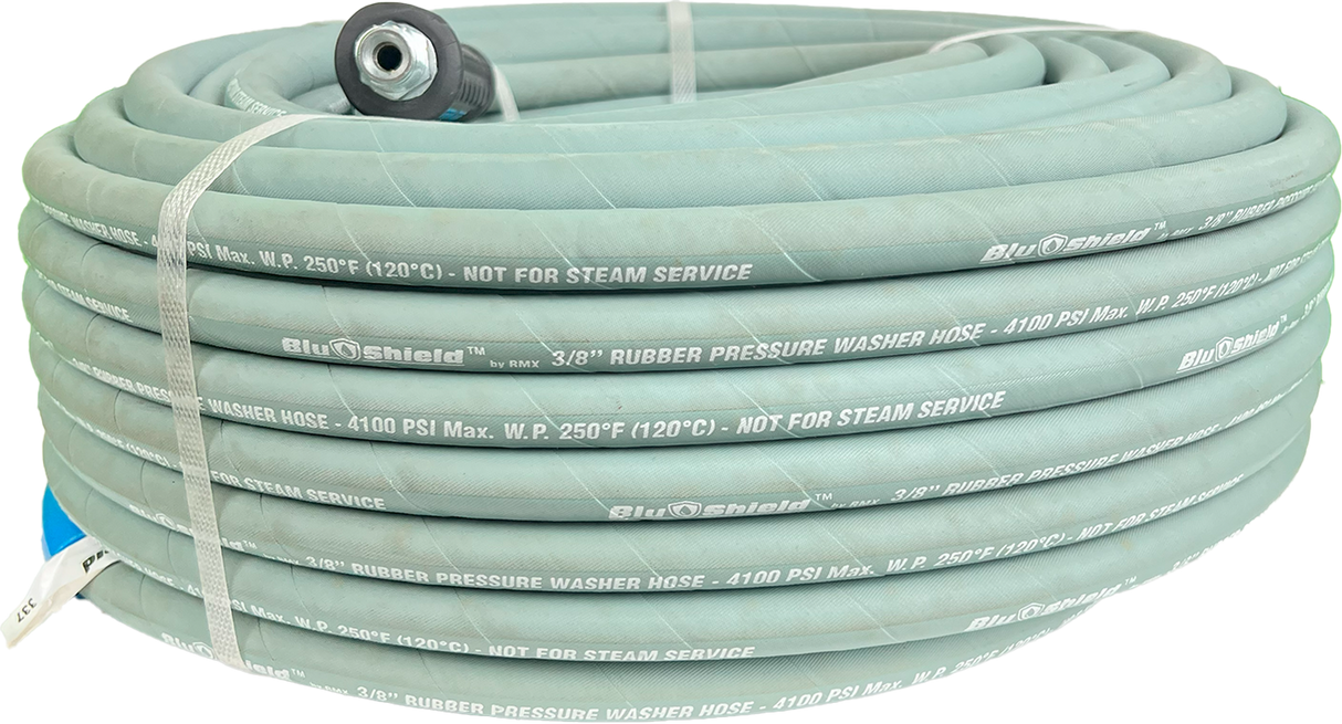 BluShield Aramid Braided 3/8" x 200 ft Pressure Washer Hose, 4100PSI , 1 Yr Warranty