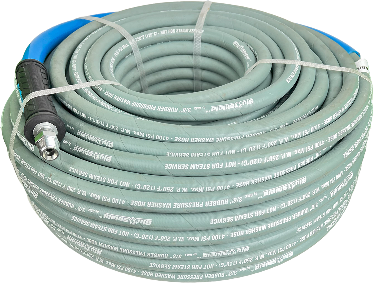 BluShield Aramid Braided 3/8" x 200 ft Pressure Washer Hose, 4100PSI , 1 Yr Warranty