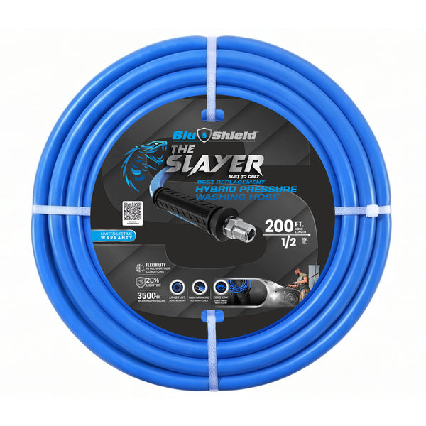 Blu Shield The Slayer Hybrid Pressure Washing Hose 1/2" X 200'-Blue