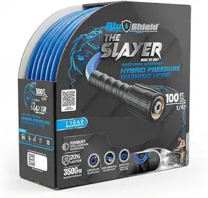 Blu Shield The Slayer Hybrid Pressure Washing Hose 1/4" X 100'-Blue