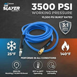 Blu Shield The Slayer Hybrid Pressure Washing Hose 3/8" X 100' with Coupler/Plug -Blue