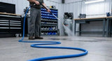 Blu Shield The Slayer Hybrid Pressure Washing Hose 3/8" X 100' with Coupler/Plug -Blue
