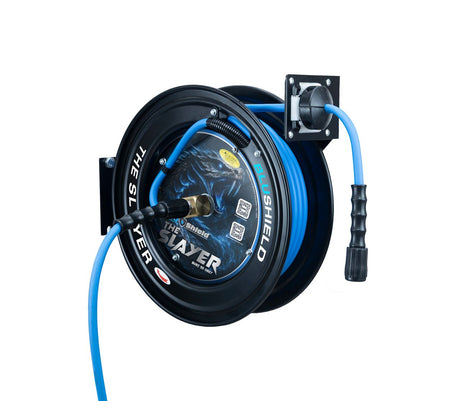 Blu Shield The Slayer Hybrid Pressure Washing Hose Reel 1/4" X 35'-Blue