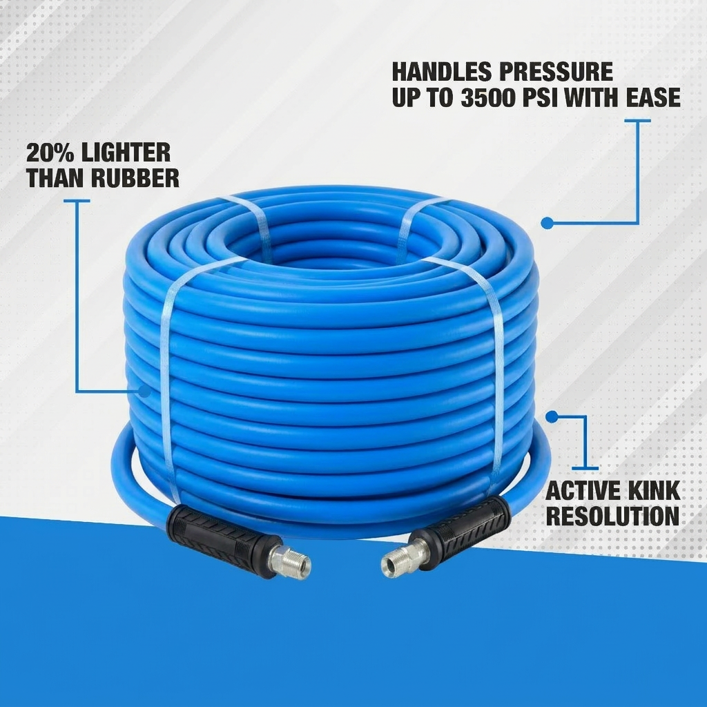 Blu Shield The Slayer Hybrid Pressure Washing Hose 1/2" X 100'-Blue