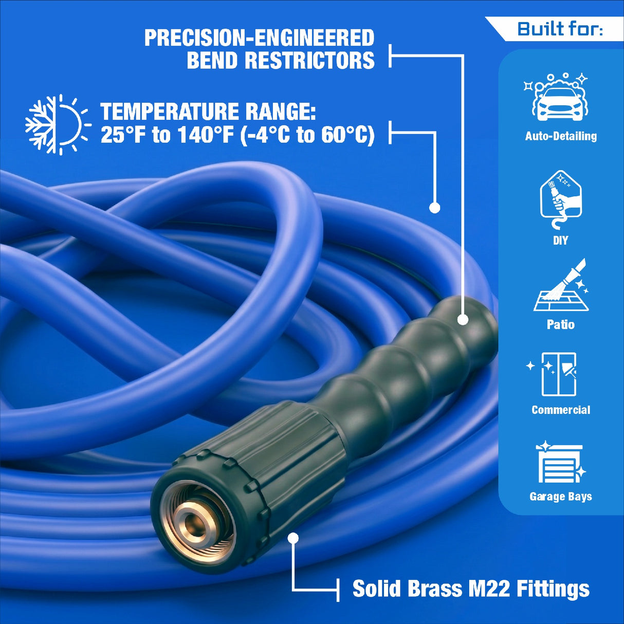 Blu Shield The Slayer Hybrid Pressure Washing Hose 1/4" X 50'-Blue
