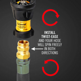 Avagard Twist-Ease Garden Hose Nozzle Connector ¾ Inch Attachment for an Anti-Kink Rubber Hose, Brass Fittings.