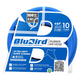 BluBird Rubber Air Hose 3/8 in. Heavy Duty 300 PSI Male NPT Polyester Woven Lightest Strongest Flexible