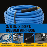 BluBird Rubber Air Hose 3/8 in. Heavy Duty 300 PSI Male NPT Polyester Woven Lightest Strongest Flexible