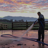 AG-Lite 100% Premium Rubber Water Lead In Hose, 5/8" X 15', 3/4" Male and Female GHT Fittings. 500 PSI Burst Rating. Includes Extra Washer and Bend Restrictor. 2 Pack