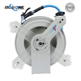 BluSeal 5/8" x 50' Rubber Water Hose Reel with 6' Lead-in-Hose, 180° Swivel Mount (All in One Design, Patented Technology)