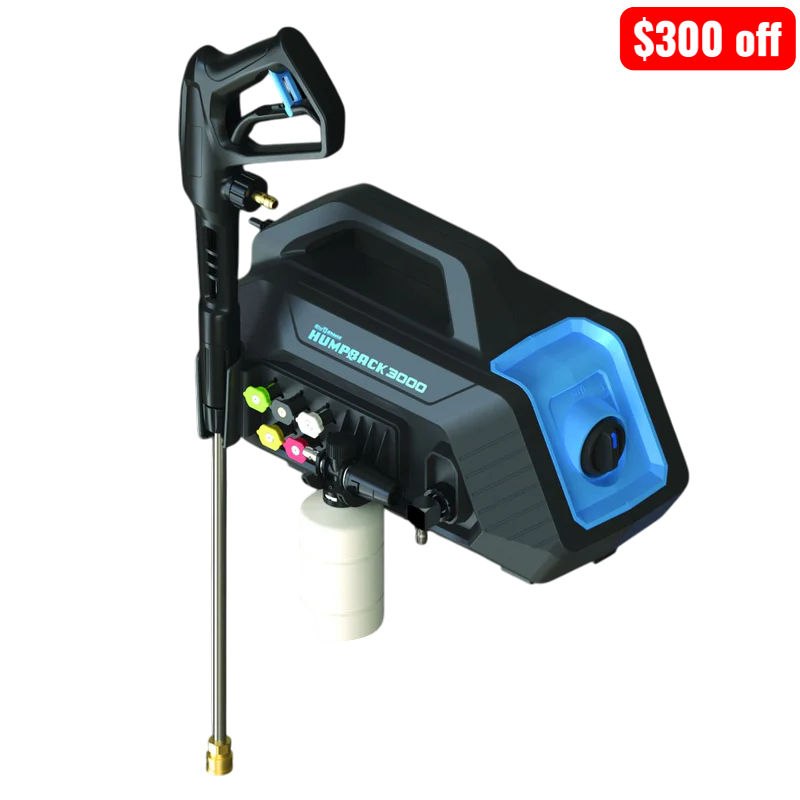 BluShield HumpBack Pressure Washer System 3000 PSI | Portable Wall Mount Unit