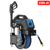 BluShield HumpBack 3000PSI All-in-One Pressure Washer System, Auto-Retractable Hose Reel, Industrial Pump, Accessories