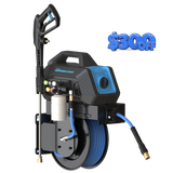 BluShield HumpBack 3000PSI All-in-One Pressure Washer System, Auto-Retractable Hose Reel, Industrial Pump, Accessories