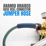 BluShield 3/8" Hose Reel Connector Jumper Hose, Aramid Braided, Non Marking, 4100 PSI with 3/8" MNPT