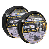 OilShield 1" X 12' Rubber Farm Fuel Transfer Hose with Static Wire