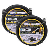 OilShield 1" X 12' Rubber Farm Fuel Transfer Hose with Static Wire