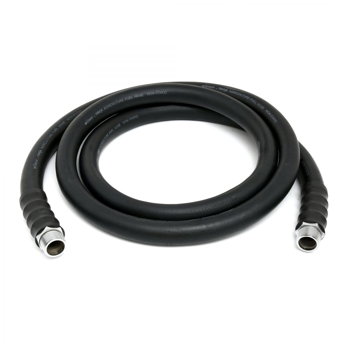 OilShield 1" X 12' Rubber Farm Fuel Transfer Hose with Static Wire