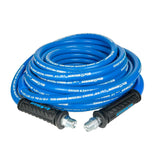 ToughTek 3/8" Aramid Braided Pressure Washer Hose 4100PSI, Non Marking, MNPT Fixed + Swivel (Hot/ Cold Water)