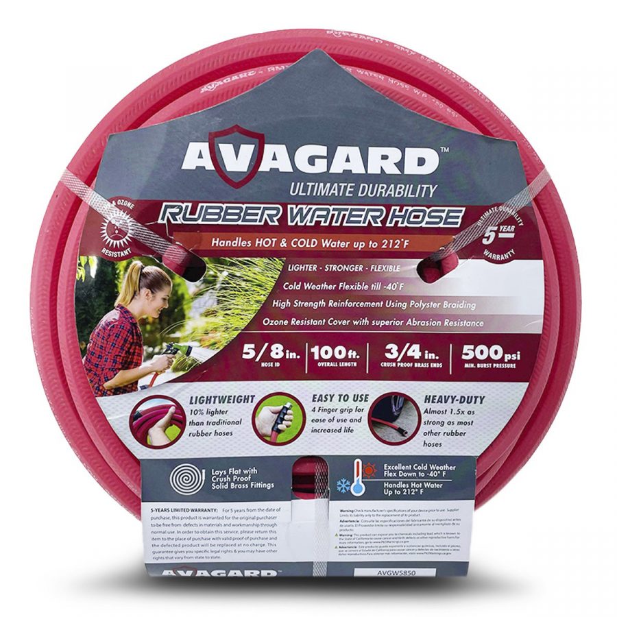 Avagard 5/8" Hot and Cold Water Lawn Garden Hose 500 PSI with 3/4 GHT Solid Brass Fitting