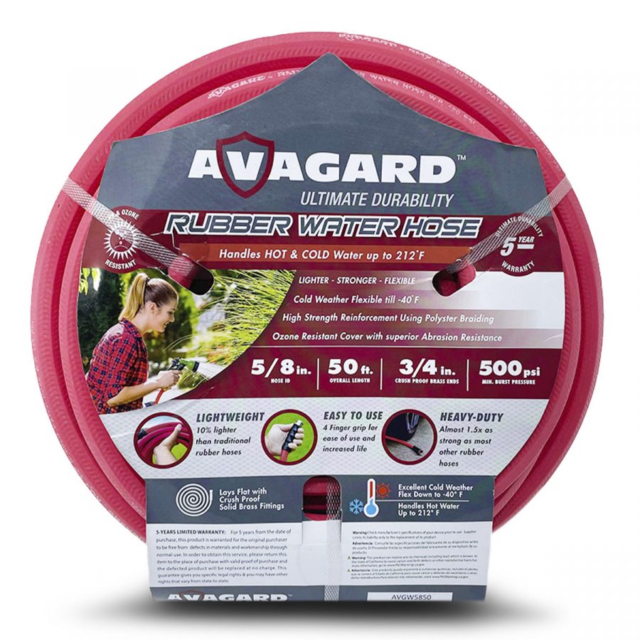 Avagard 5/8" Hot and Cold Water Lawn Garden Hose 500 PSI with 3/4 GHT Solid Brass Fitting