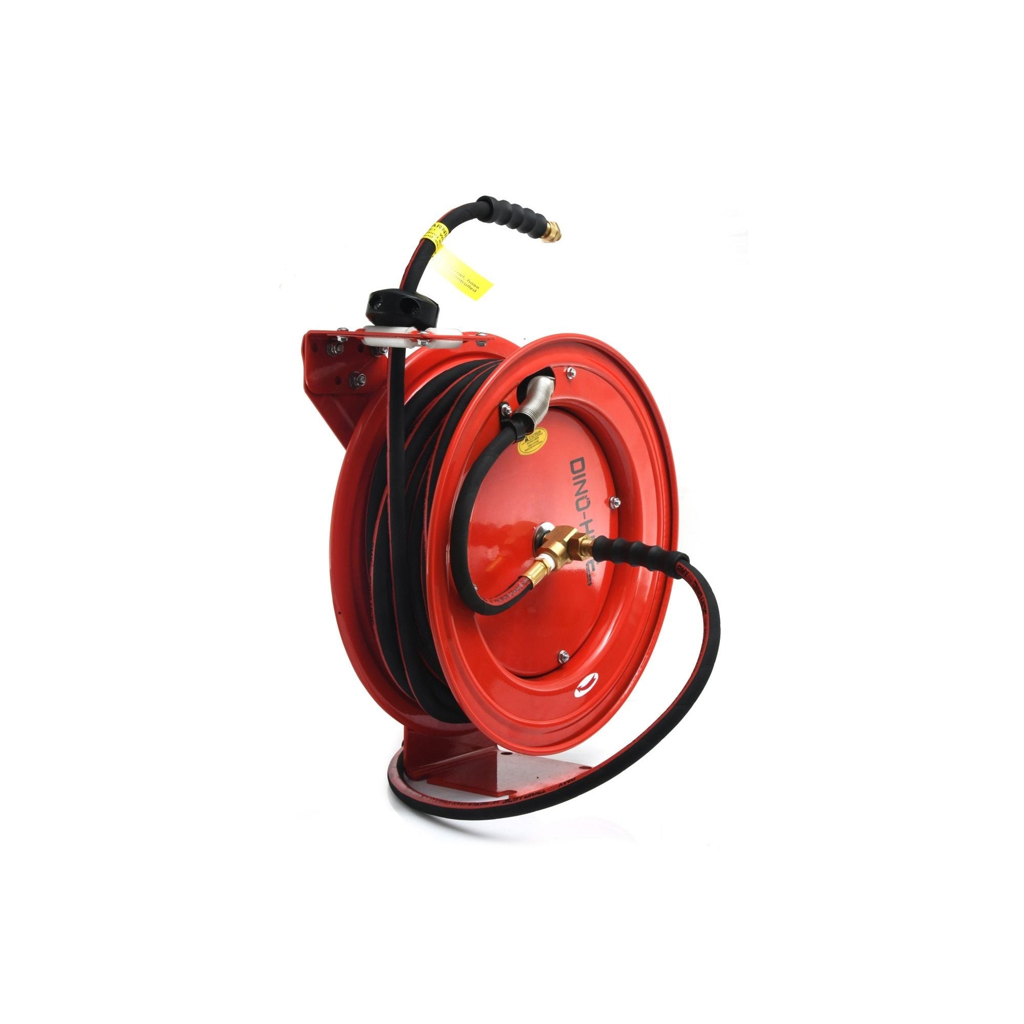 Dino-Hide Air Hose Reel 3/8" x 50' Retractable Heavy Duty Steel Construction with Wrapped Rubber Hose 300 PSI