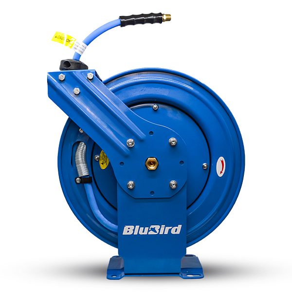 BluBird Air Hose Reel 1/2" Retractable Dual Arm Heavy Duty with Rubber Hose 300 PSI