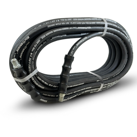 BluShield Lightweight 1/4" Rubber Pressure Washer Hose with Quick Connect Coupler Plug, 3100PSI , Size : 50 & 25 ft