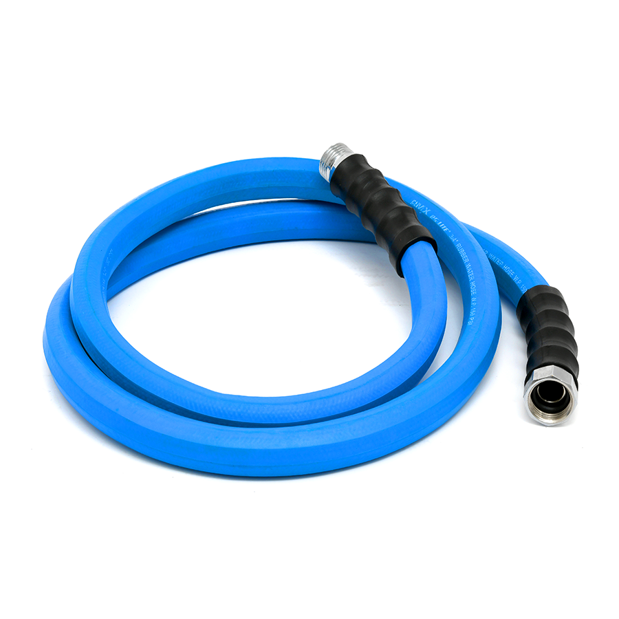 BluSeal 3/4" x 6' Hot and Cold Water Lead-in Garden Hose with 3/4" GHT Fitting, 100% Rubber