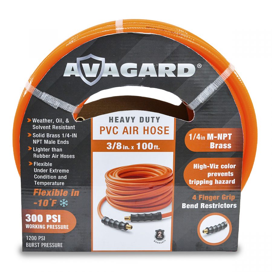 Avagard 3/8" PVC Air Hose with Brass 1/4" NPT Industrial Fitting