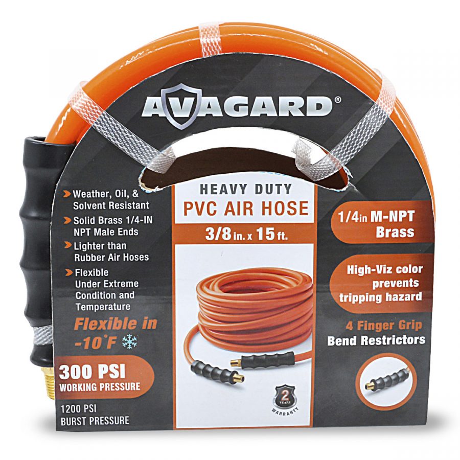 Avagard 3/8" PVC Air Hose with Brass 1/4" NPT Industrial Fitting
