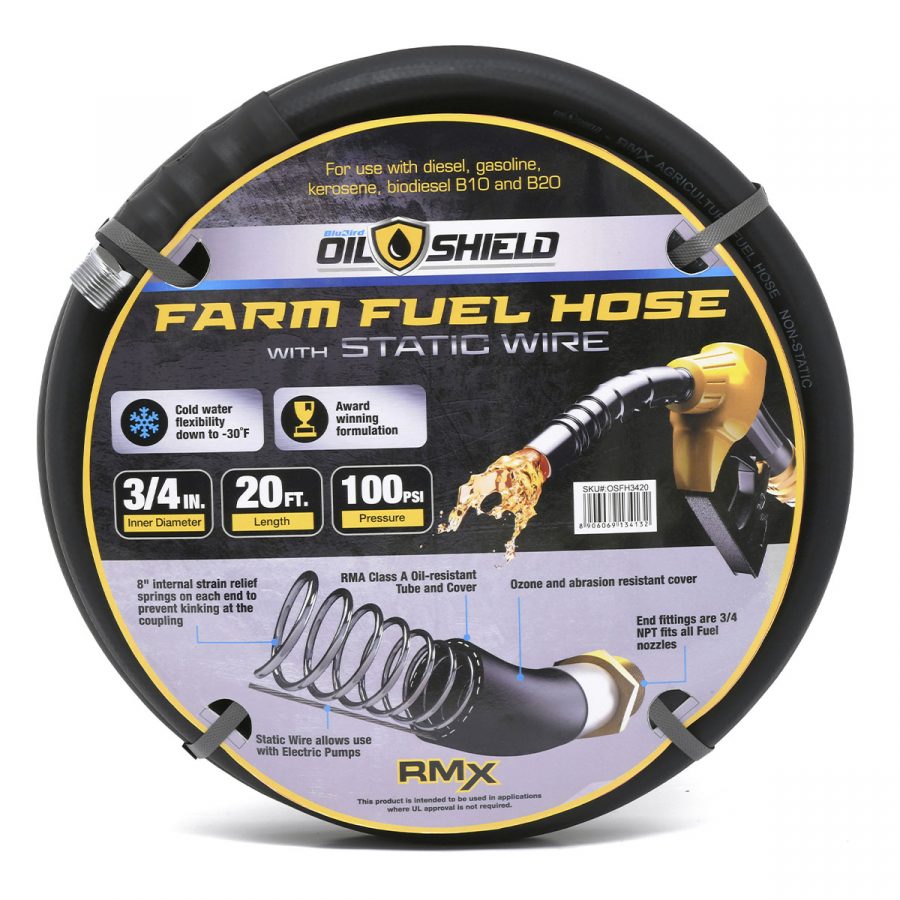 BluBird Oil Shield Farm Fuel Hose Assembly, 3/4in x 20ft - OSFH3420